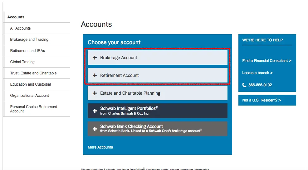 Start Investing with Charles Schwab 2 Investing with Charles Schwab - Accounts