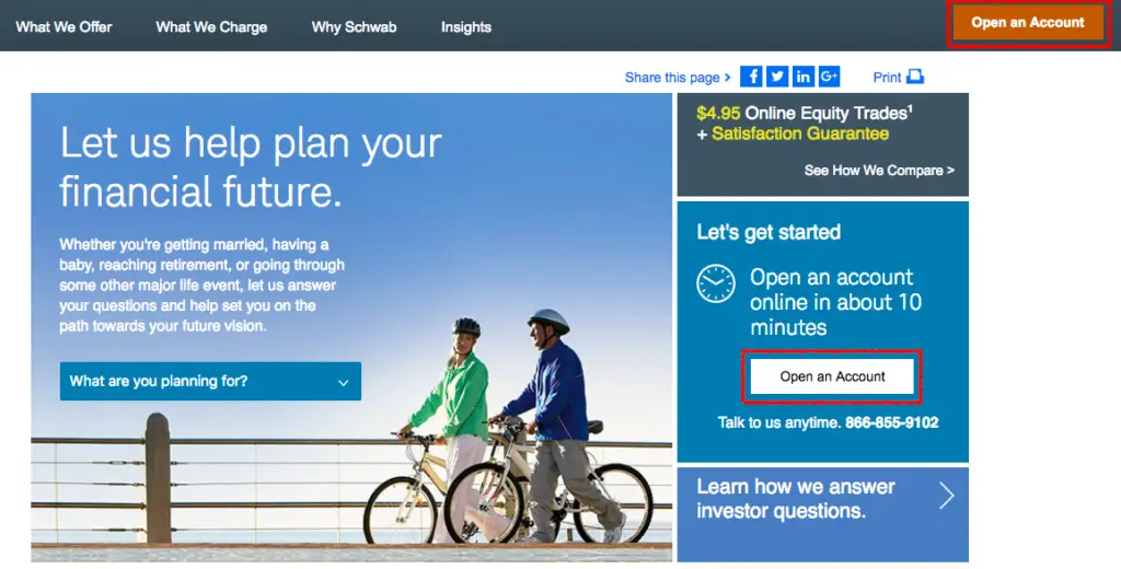 Start Investing with Charles Schwab 1 Investing with Charles Schwab - Schwab Homepage