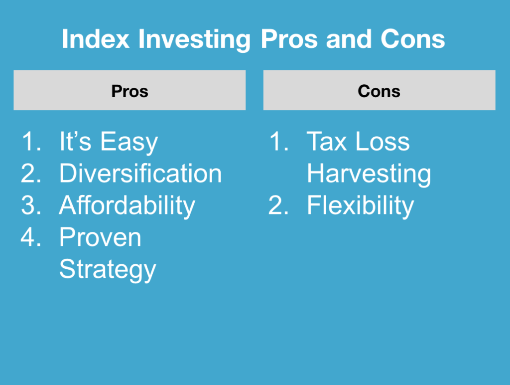 What is index investing pros and cons