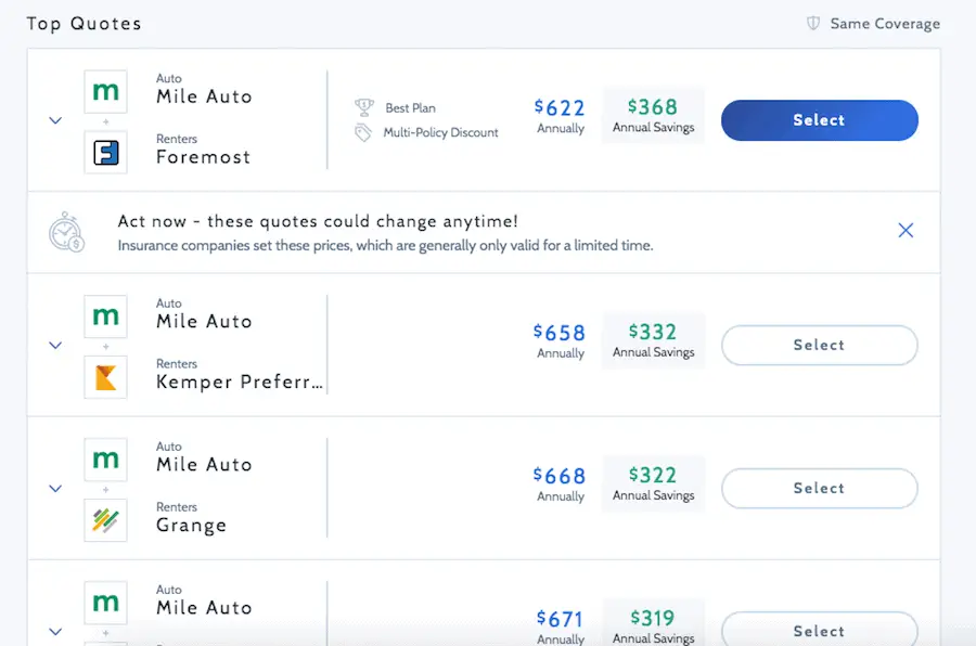 Gabi Insurance Review: Easily Compare Insurance Quotes 3 Gabi Insurance Review Results