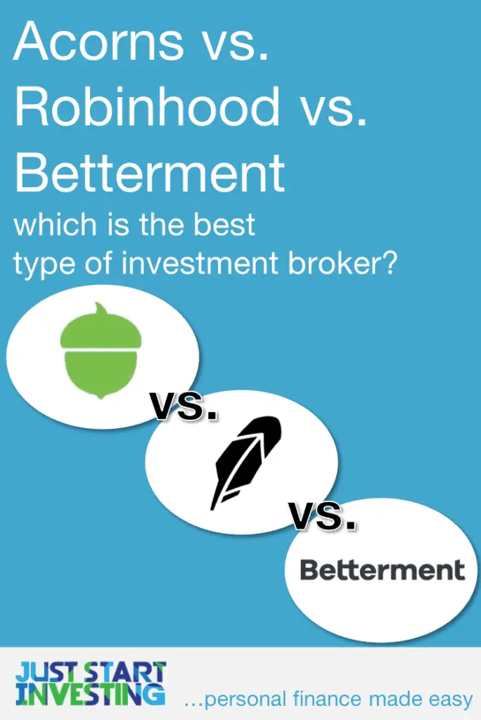 Acorns vs Robinhood vs Betterment -Pinterest