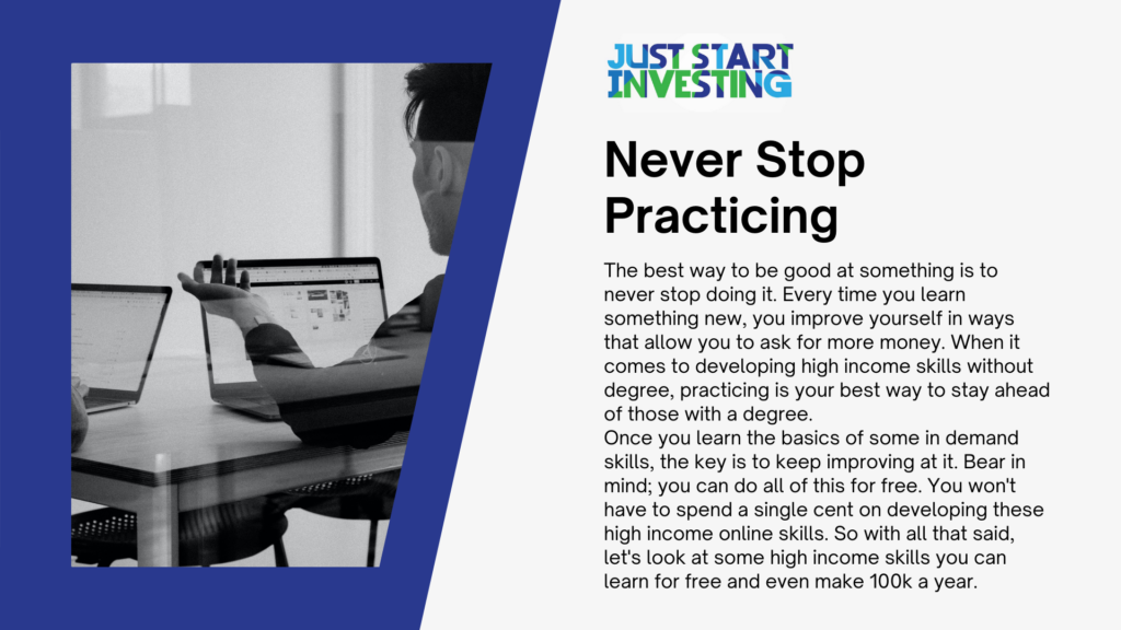 Never Stop Practicing sign