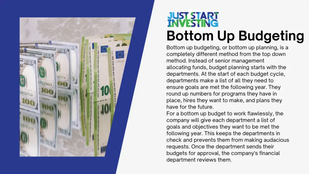 Top-Down vs. Bottom-Up Budgeting 1 Bottom up budgeting