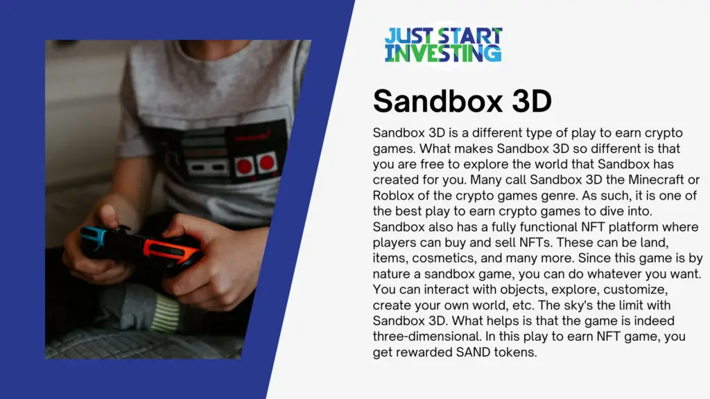 Best Play To Earn Crypto Games 1 Sandbox 3D sign