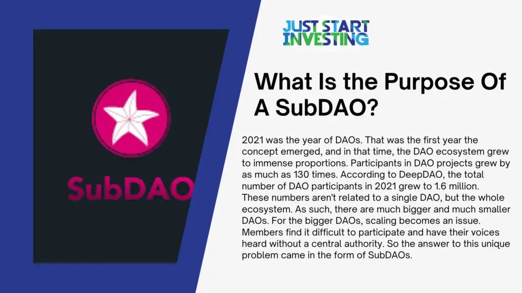 Purpose of subdao