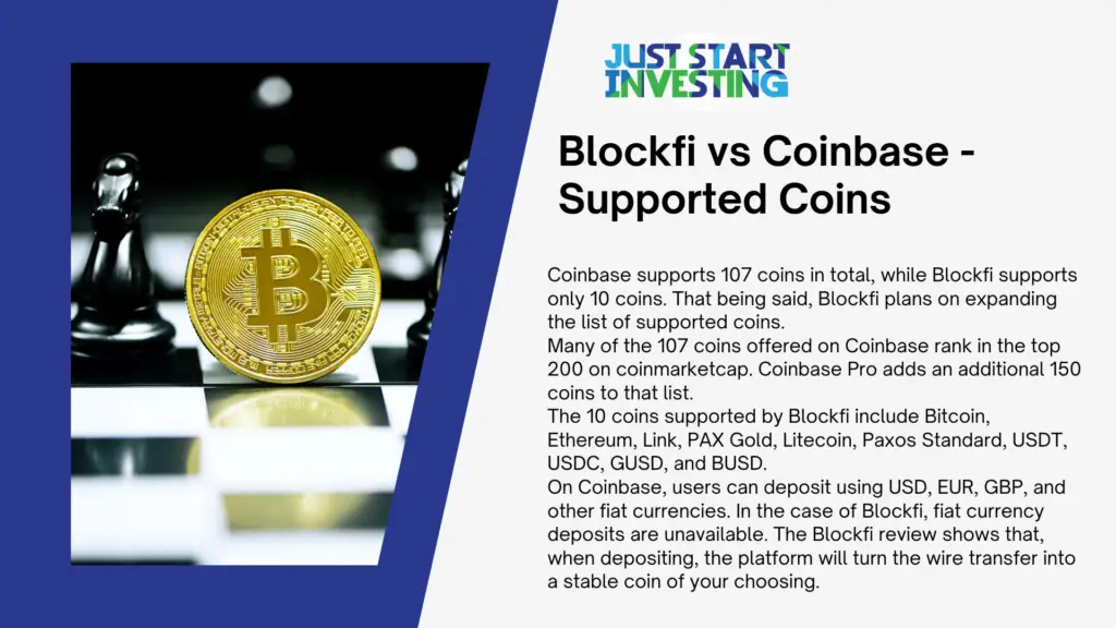 Blockfi vs Coinbase: Which One Is Better? 1 Blockfi vs Coinbase - Supported Coins sign