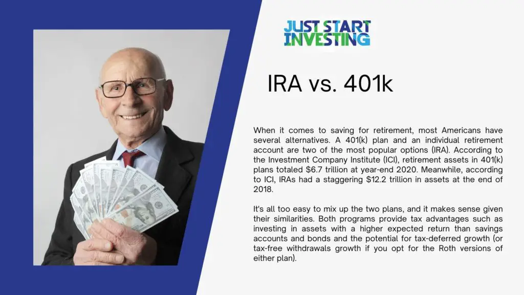 IRA vs. 401k: Comparison, Explanation & Which to Choose 1 IRA vs. 401k explained