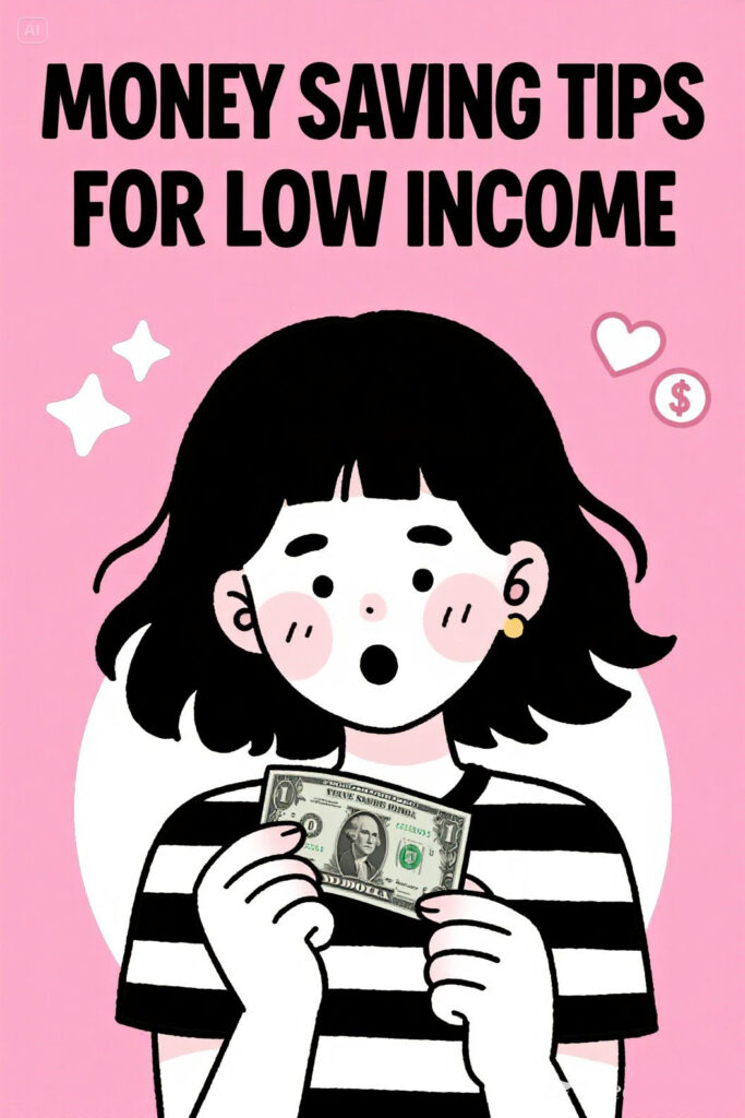 Money Saving Tips For Low Income Graphic