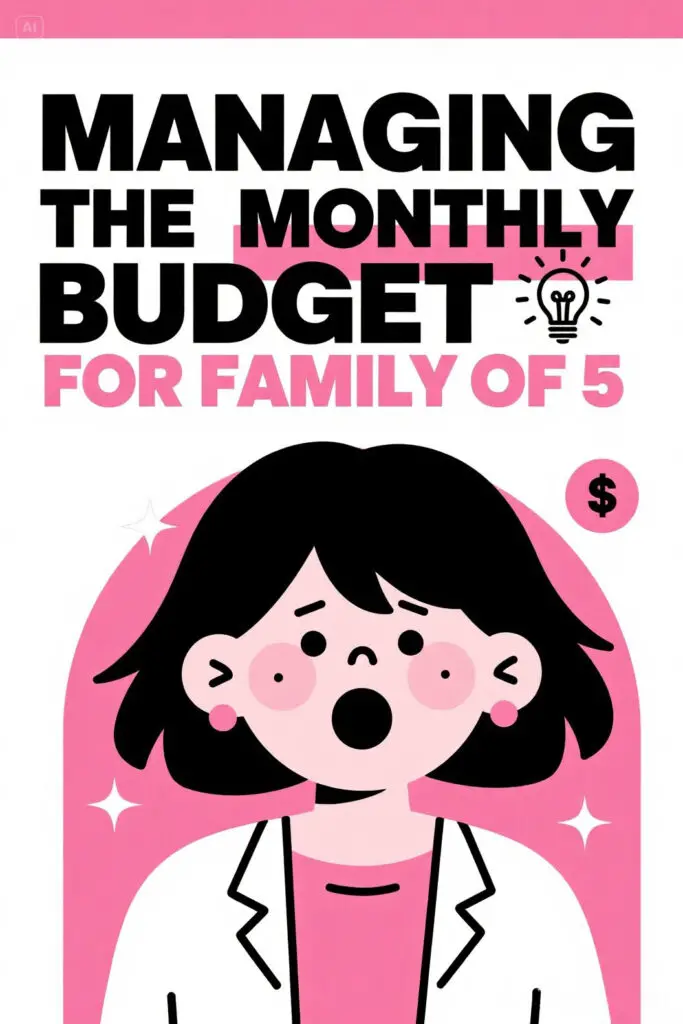 Managing the monthly budget for family of 5 Graphic