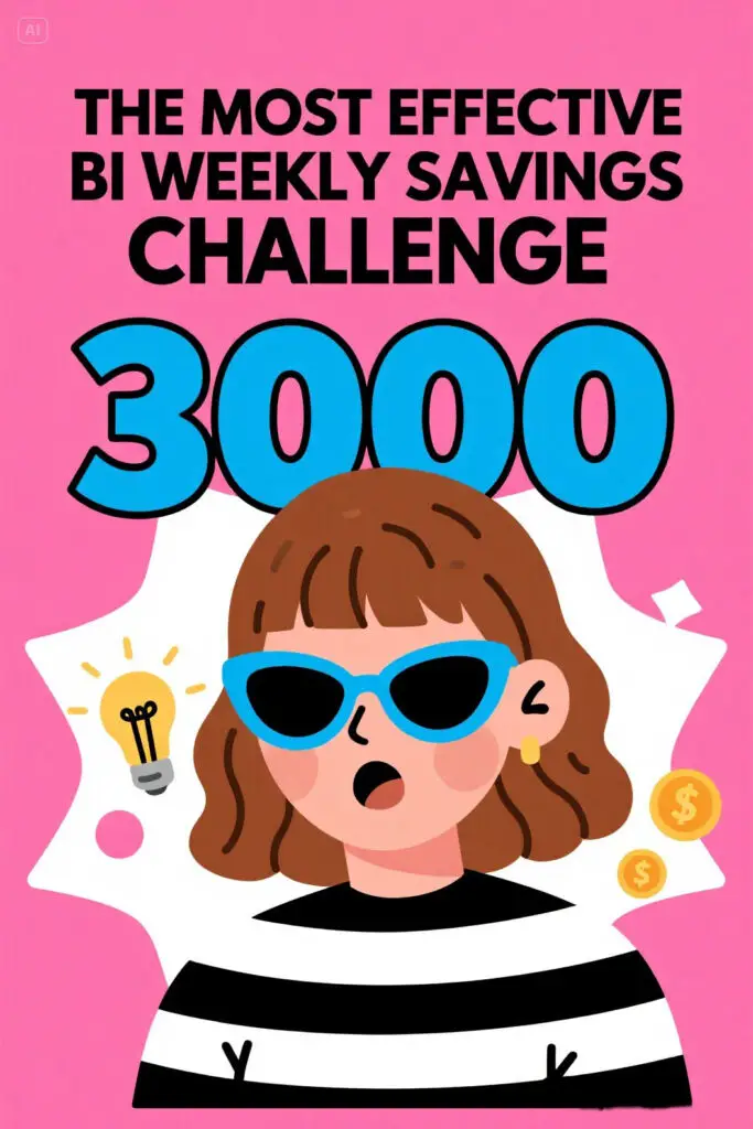The Most Effective Bi Weekly Savings Challenge 3000 Graphic