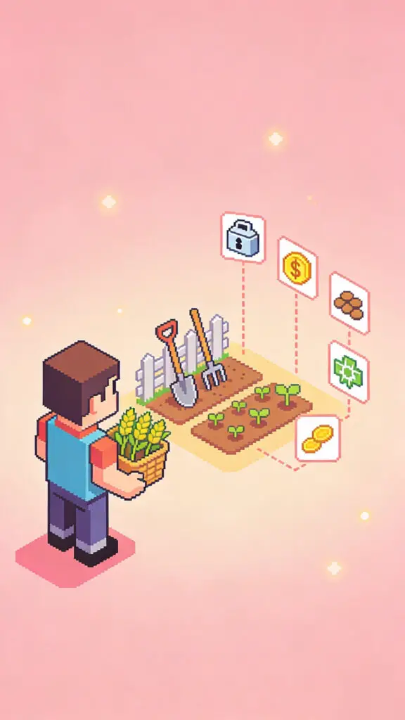 Games To Teach Budgeting Or Money Management For Adults 3 Illustration of adults playing a financial board game to learn passive income on a pastel pink background.