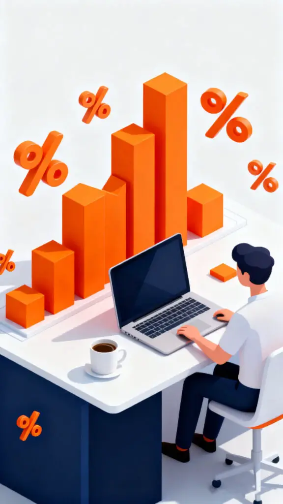 A modern digital illustration of a fluctuating bar graph, symbolizing the challenges of budgeting with an irregular or freelance income.